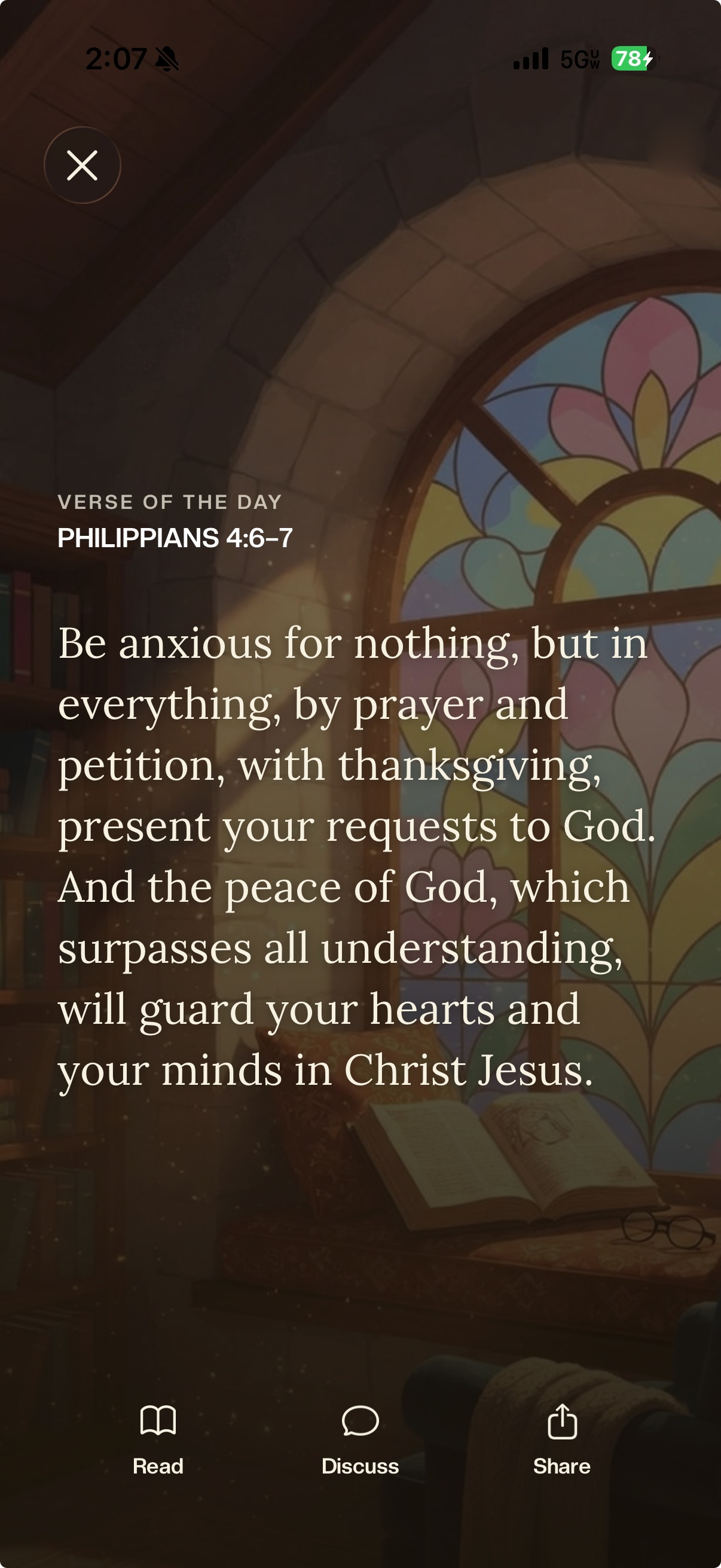 Verse of the day: Philippians 4:6–7 with Read, Discuss, and Share