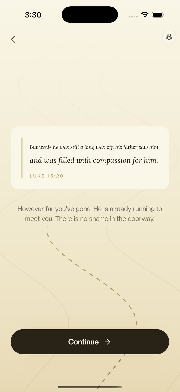 A personalized verse on Luke 15:20 — however far you've gone, He is already running to meet you