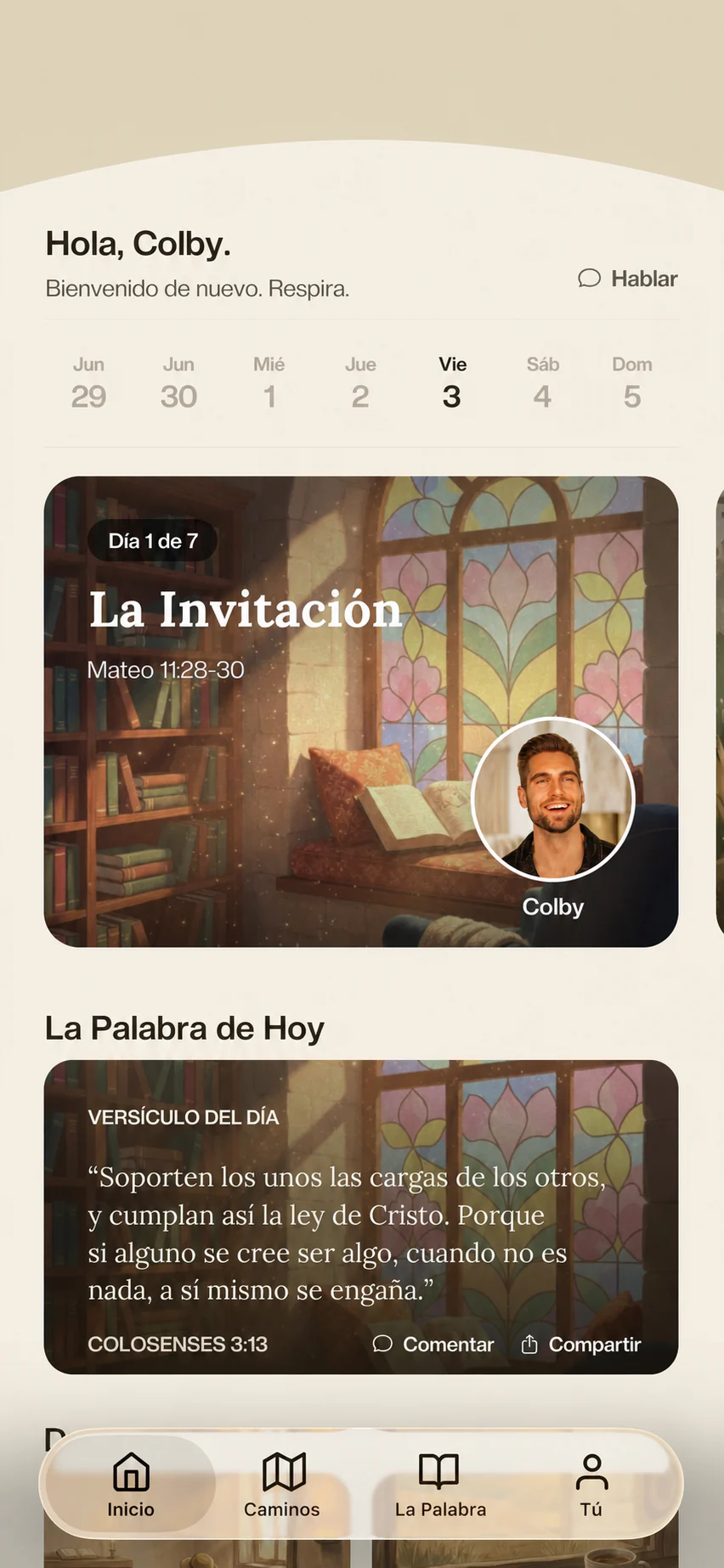 Home: today's walk and verse of the day