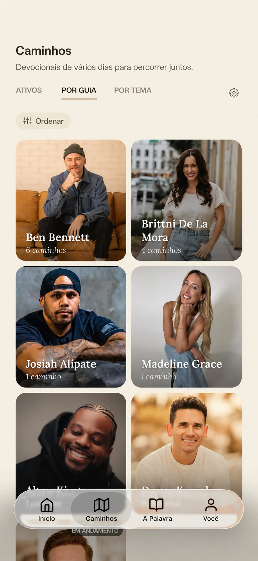 The Good Word pathways screen sorted by creator