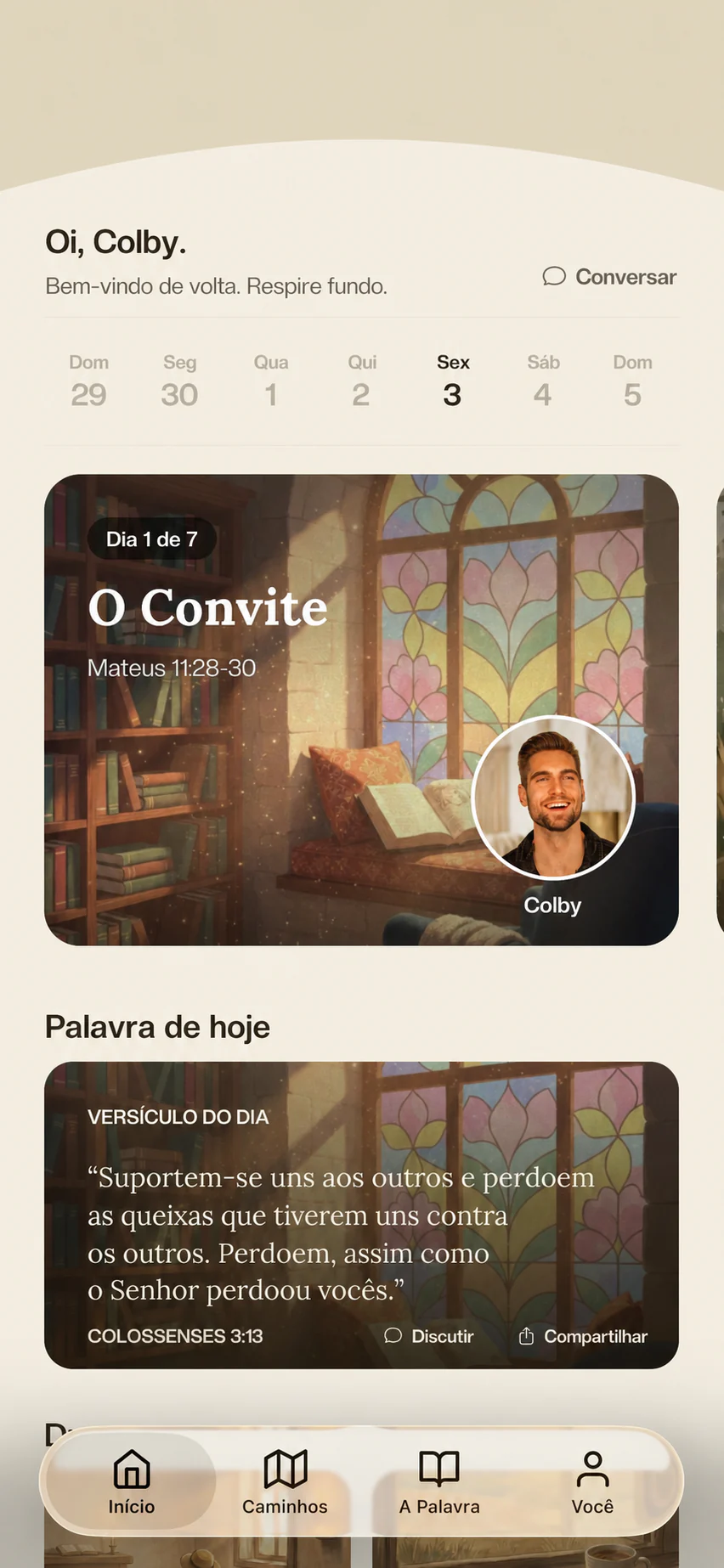 Home: today's walk and verse of the day